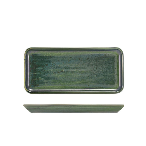 Terra Porcelain Aqua Green Narrow Rectangular Platter 27 x 12.5cm - Qty 6