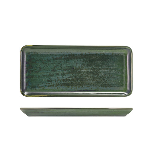 Terra Porcelain Aqua Green Narrow Rectangular Platter 31 x 14cm - Qty 6