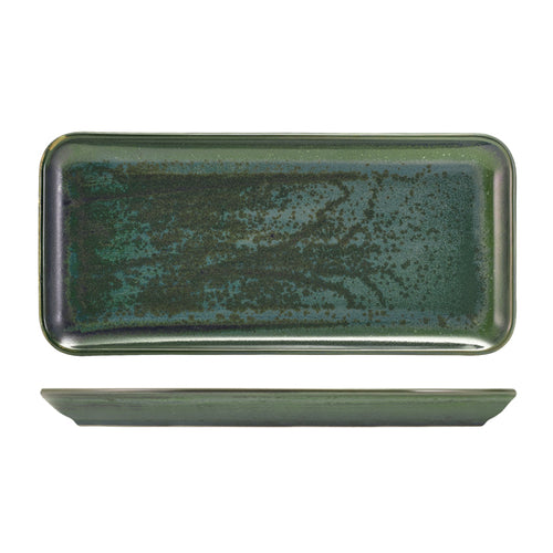 Terra Porcelain Aqua Green Narrow Rectangular Platter 36 x 16.5cm - Qty 3