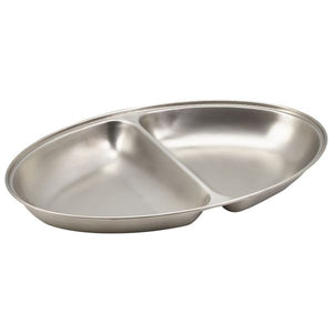 S/St.2 Div. Oval Veg Dish 14"   Width 21.2cm