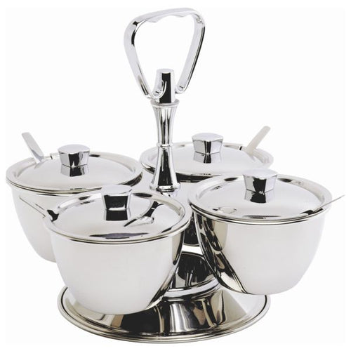 S/St.Revolving Relish Server 4-Way