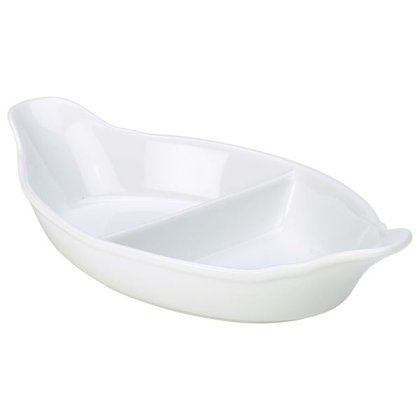 Royal Genware Divided Veg. Dish 32cm White