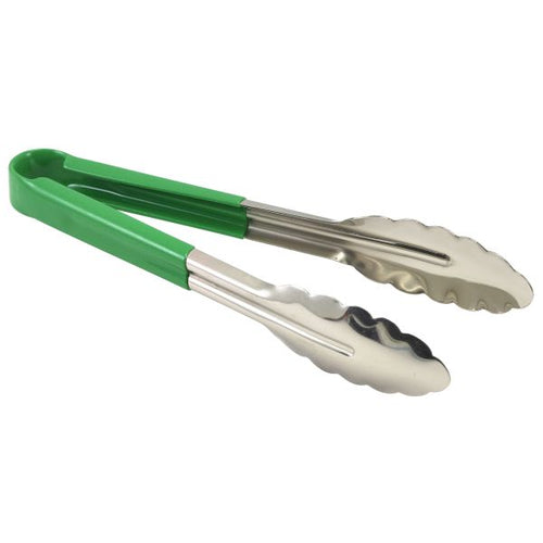 Genware Colour Coded S/St. Tong 23cm Green