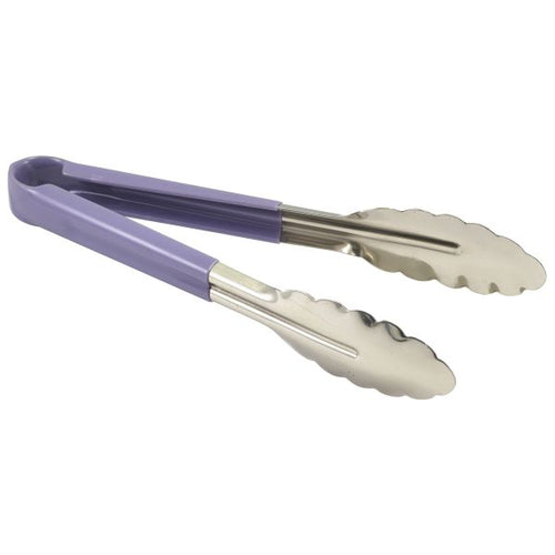 Genware Colour Coded St/St. Tong 23cm Purple