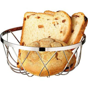 Chrome Plated Bread Basket. Stackable. (18cm)