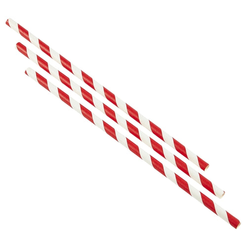 Paper Straws Red and White Stripes (500pcs)