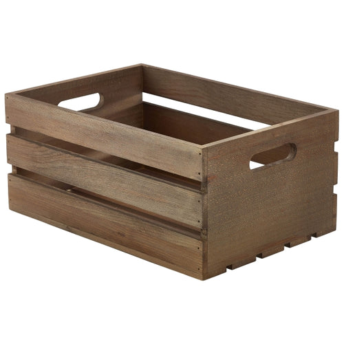 Wooden Crate Dark Rustic Finish 34 x 23 x 15cm